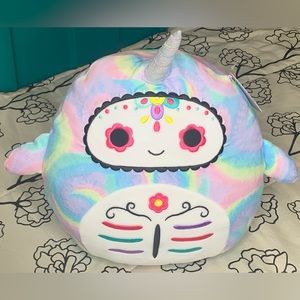 Igor Narwhal Squishmallows 12” Day of the Dead Tie Dye